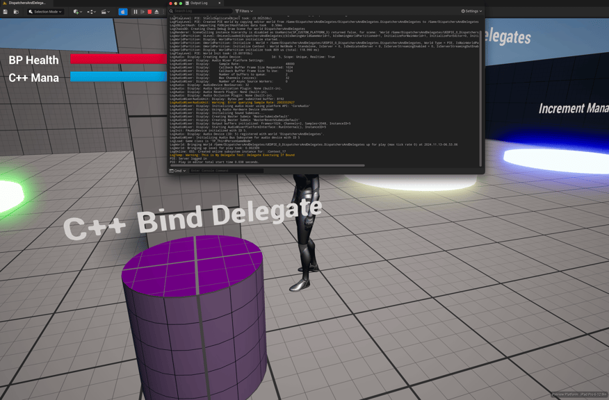 Unreal Engine 5 bind delegate example with message in console