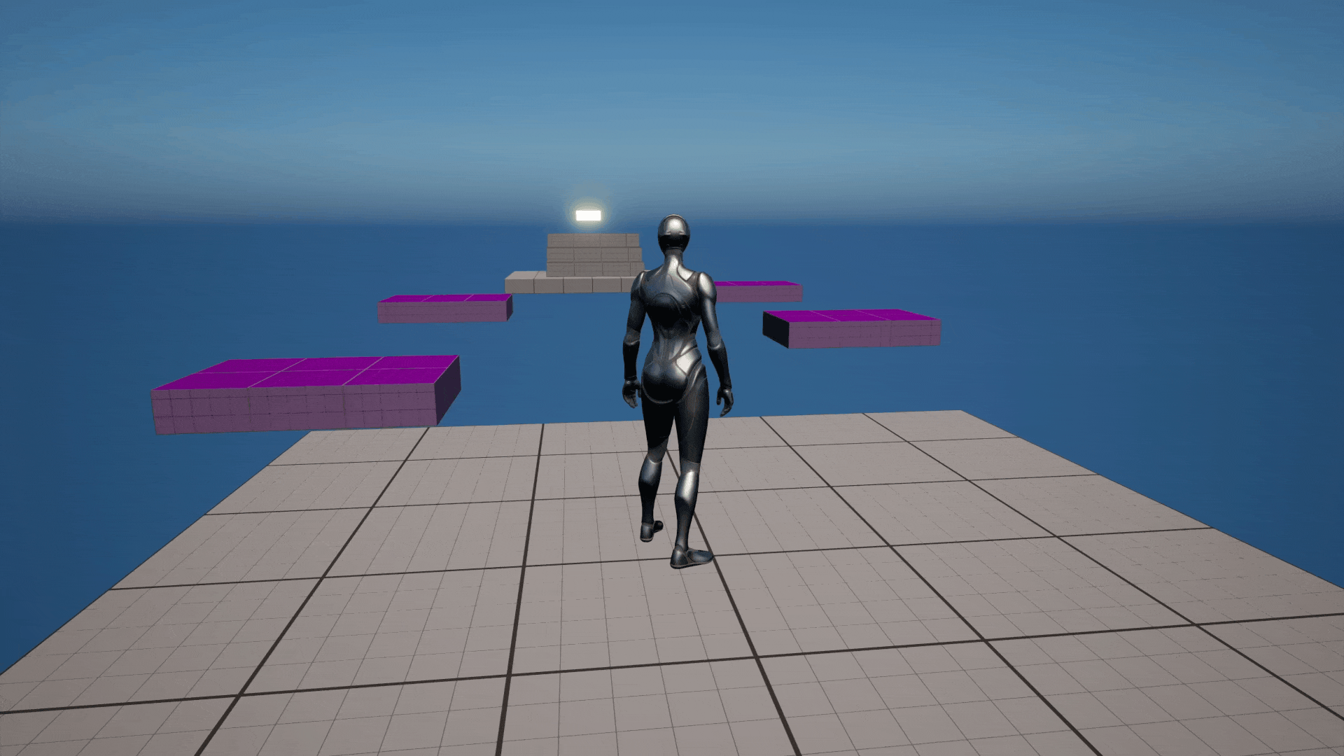 Unreal Engine 5 Quinn jumping on a moving platform