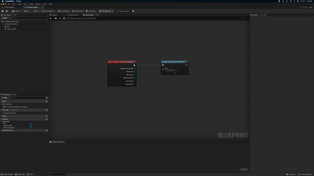 Unreal Engine 5 Blueprint Open Level By Object Reference example