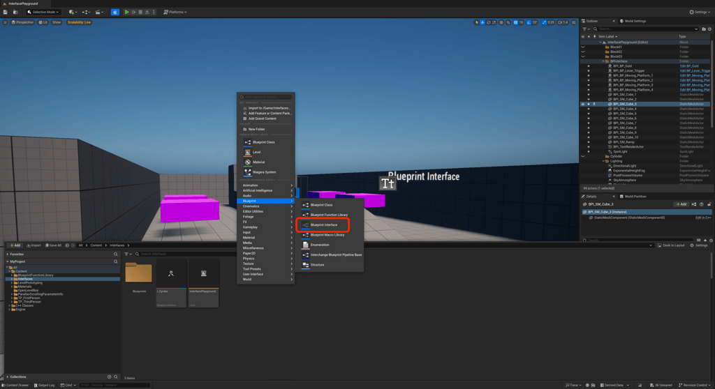 Unreal Engine 5 creating a new interface