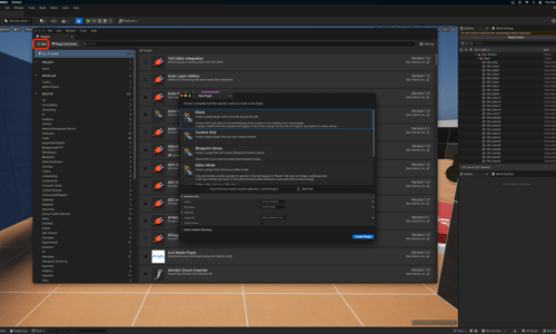 Unreal Engine 5 adding a new plugin via the plugin options screen